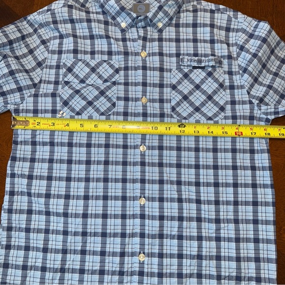 Vineyard Vines Performance Harbor Shirt Boys Kids Sz 16 Large Blue Plaid Fishing - Picture 7 of 9